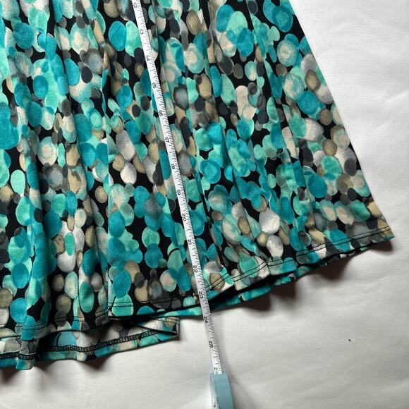 OneEighty Blue Abstract Dot Skater Skirt A-Line Flowy Casual Y2K Indie - Picture 8 of 9